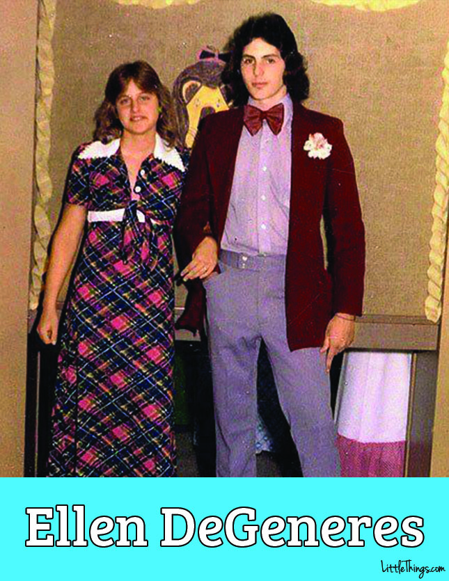 ellen degeneres prom dress Do you recognize a familiar face in this prom photo? It's Ellen DeGeneres, and she wants students who are missing their upcoming proms to share the outfits they had planned to wear