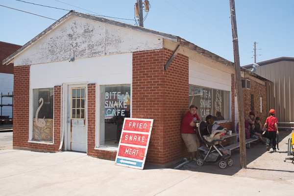 The Mangum Rattlesnake Roundup held each spring brings over 30,000 visitors to this southwest Oklahoma town.