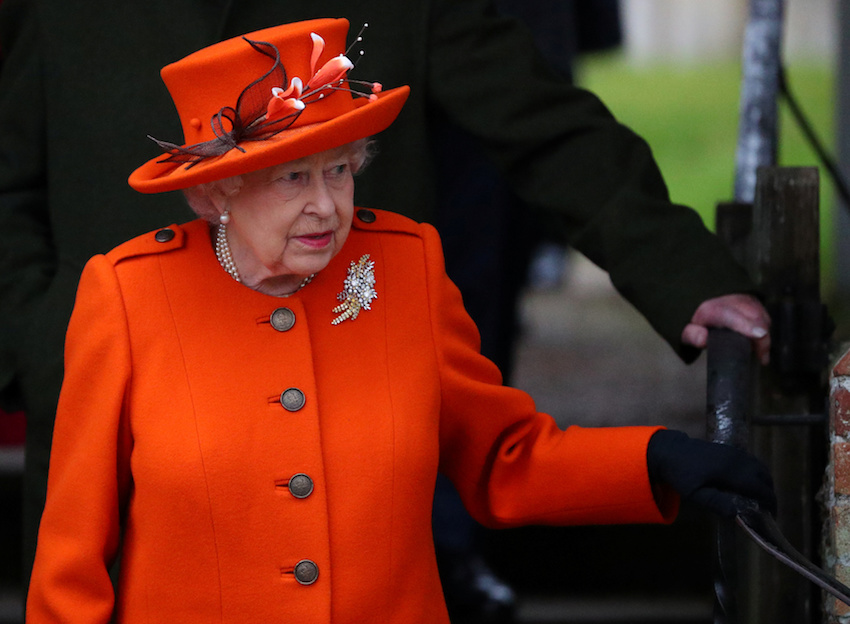 Britain's Queen Elizabeth leaves St Mary Magdalene's church after the Royal Family's Christmas Day service on the Sandringham estate in eastern England