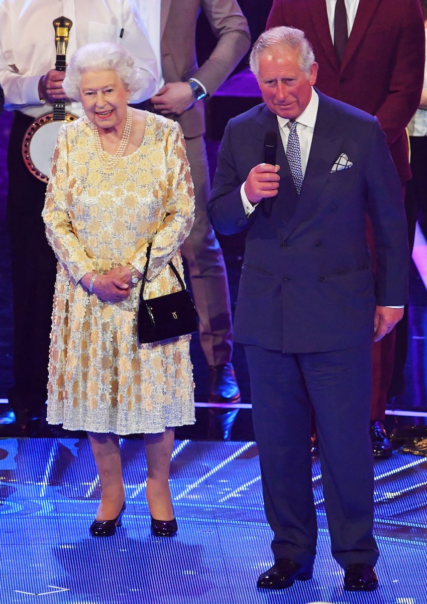 Britain's Charles, Prince of Wales pays tribute to his mother Queen Elizabeth II during a special concert "The Queen's Birthday Party" in London