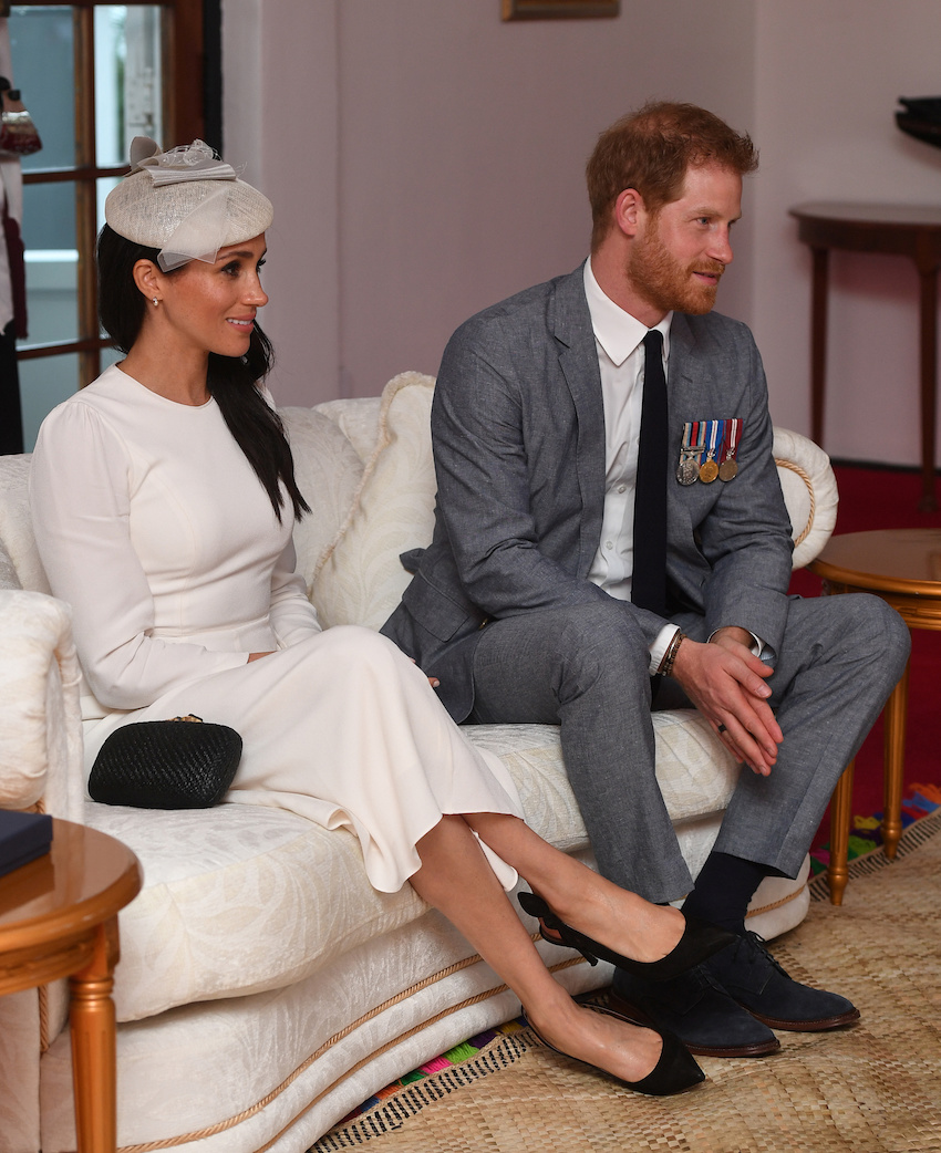 Britain's Prince Harry and Meghan, Duchess of Sussex visit Fiji's President Jioji Konrote, in Suva