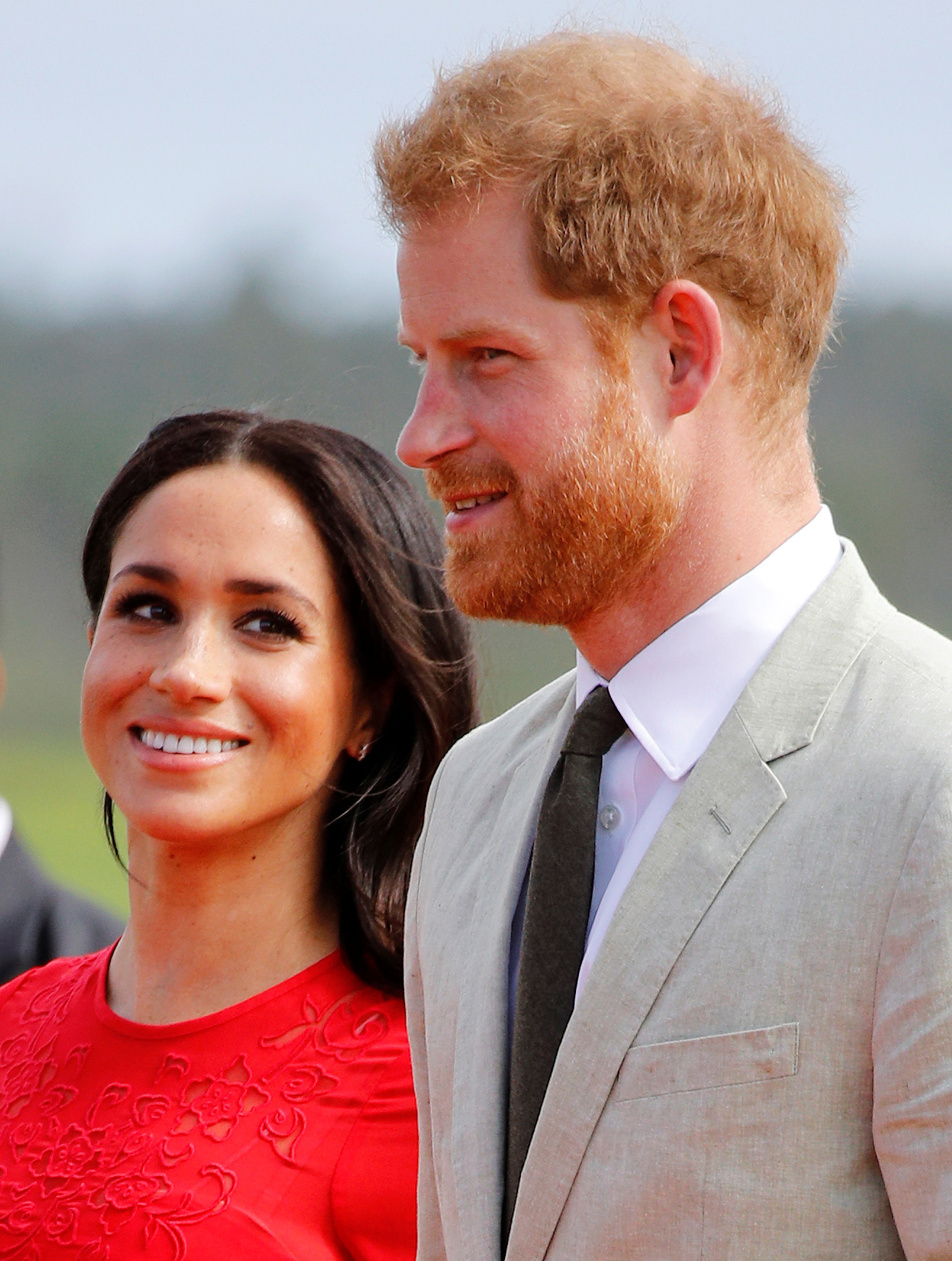 Britain's Prince Harry and Meghan, Duchess of Sussex, in Tonga