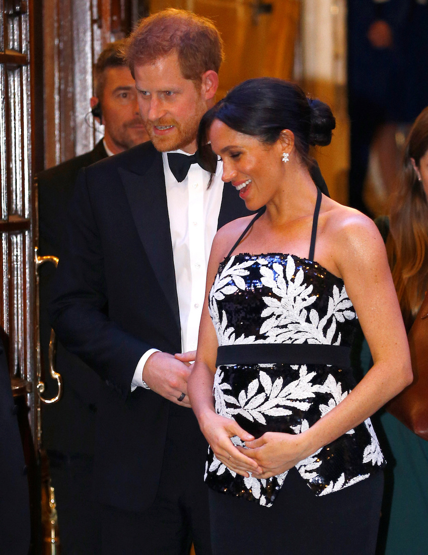 Britain's Prince Harry and Meghan, the Duchess of Sussex, leave after the Royal Variety Performance in London