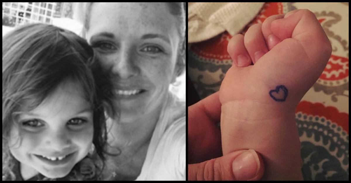 Mom Draws Heart On Son's Wrist To Ease His Anxiety