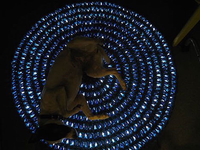 Crochet Led Light Rug Pattern She Crochets Around A Coil Of LED Lights. The End Result? I NEED To ...
