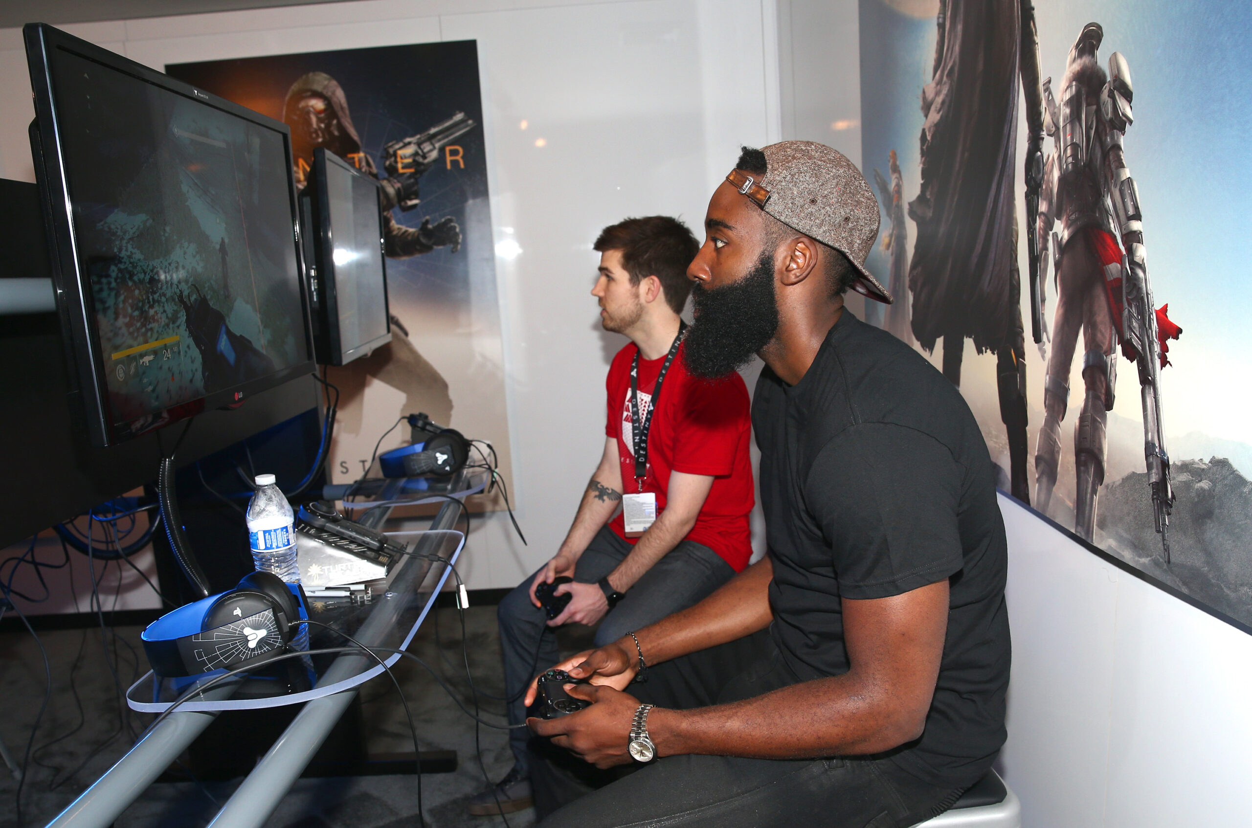 Pro Basketball Players Bradley Beal And James Harden Attend Activision Booth At E3
