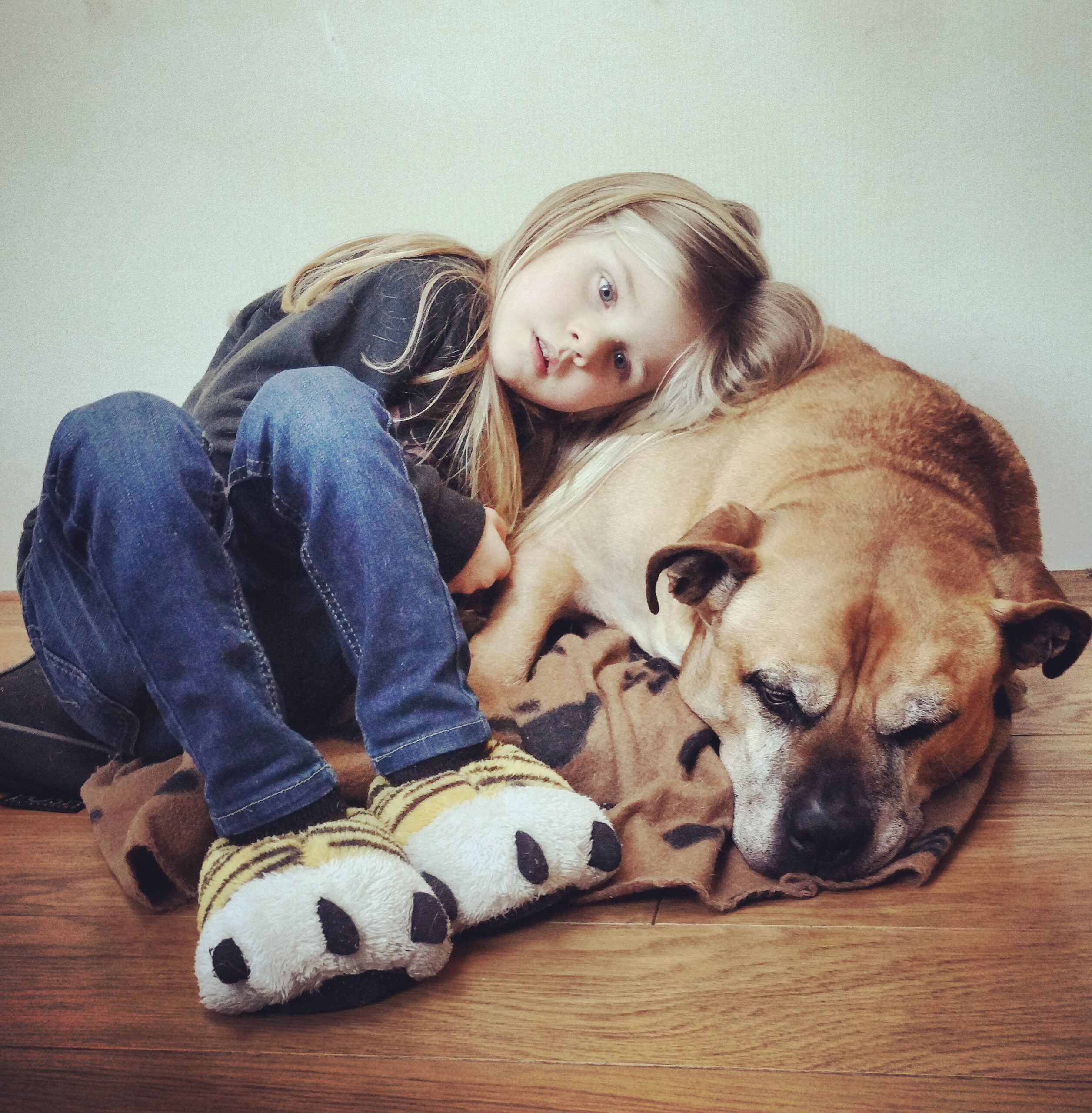 Girl Says Goodbye to Dog