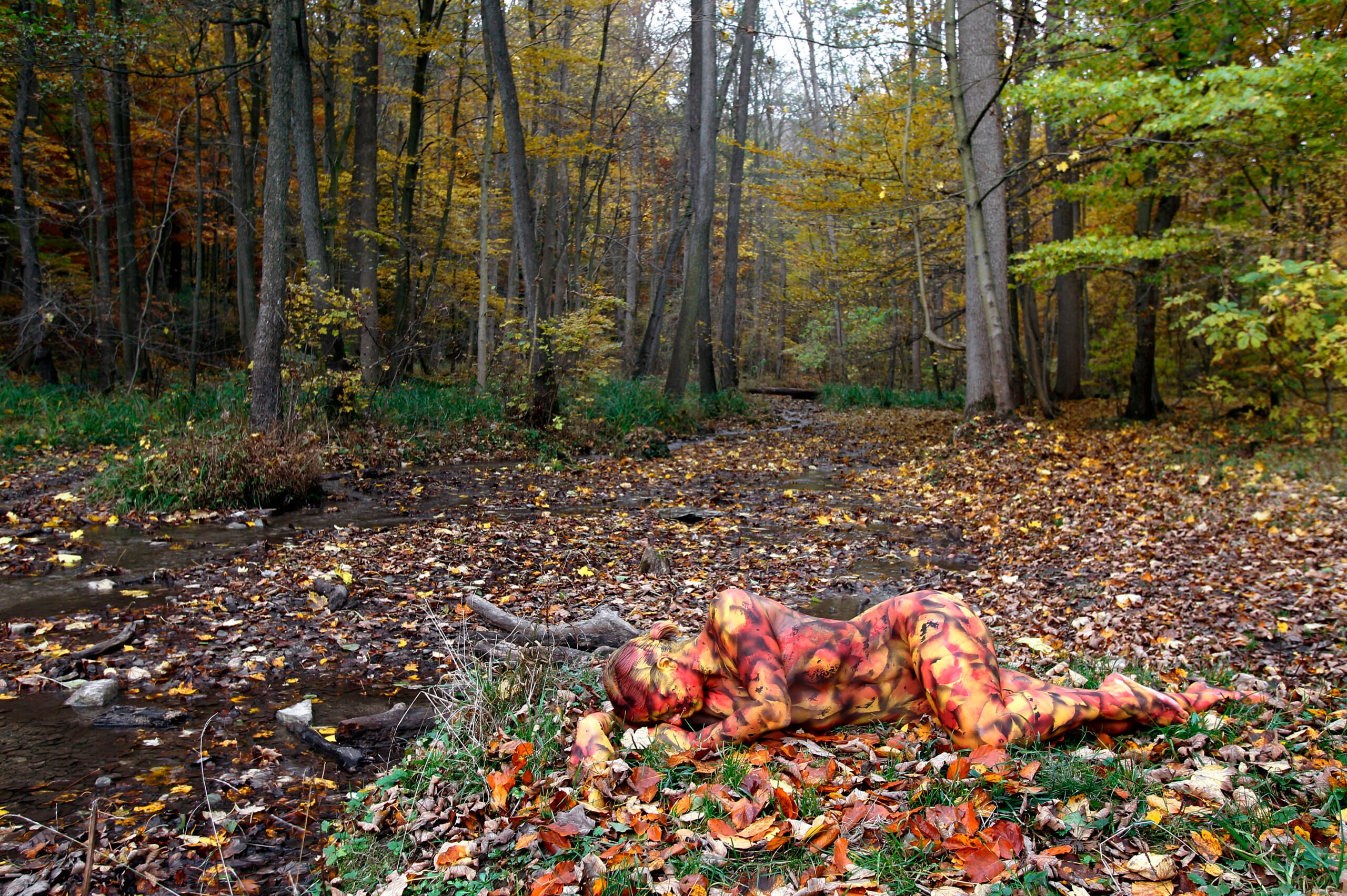 DECIDUOUS FOREST BODYPAINTING