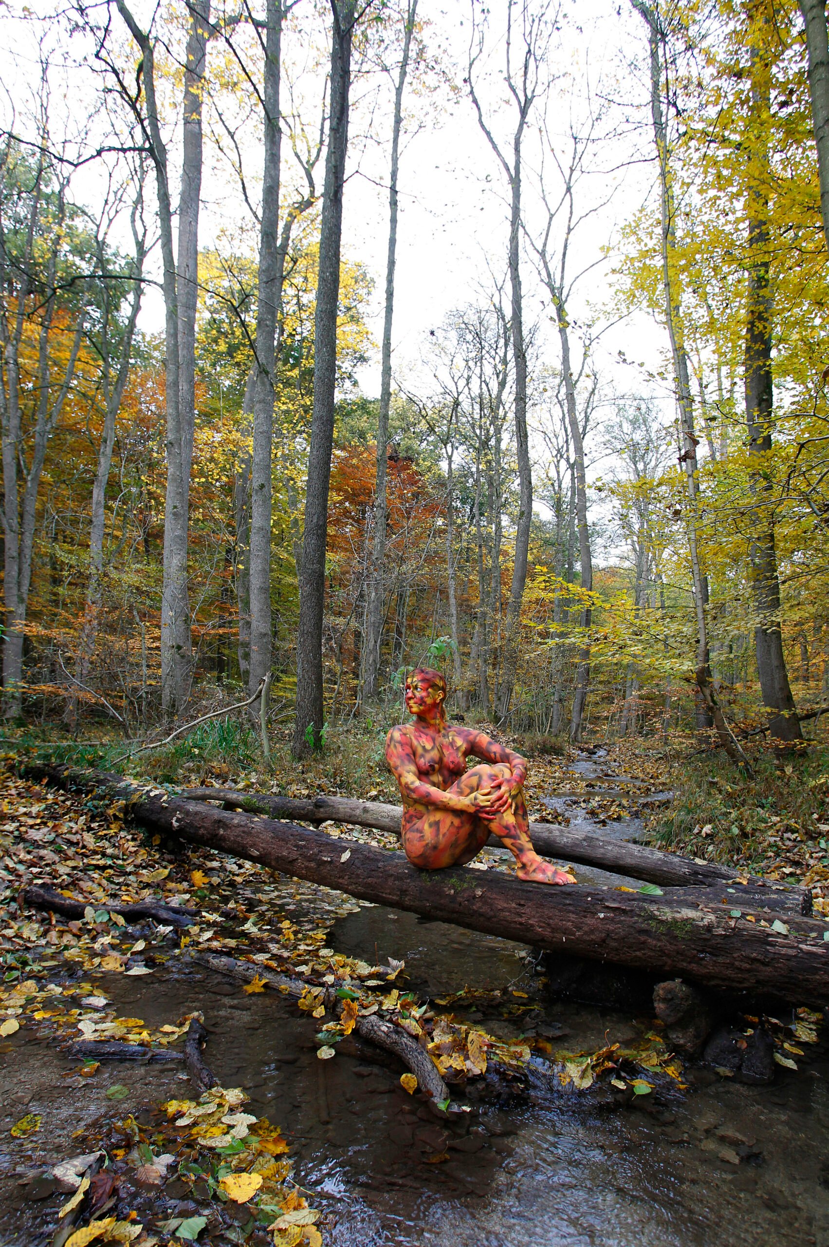 DECIDUOUS FOREST BODYPAINTING