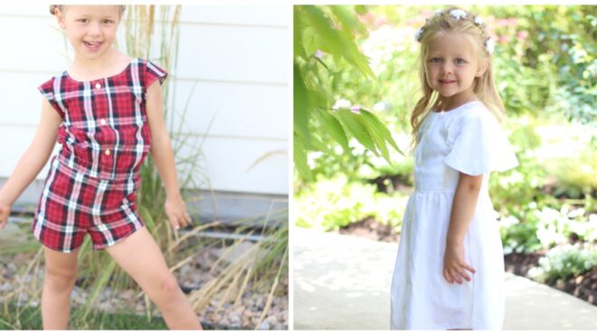 A mom turns men's shirts into dresses