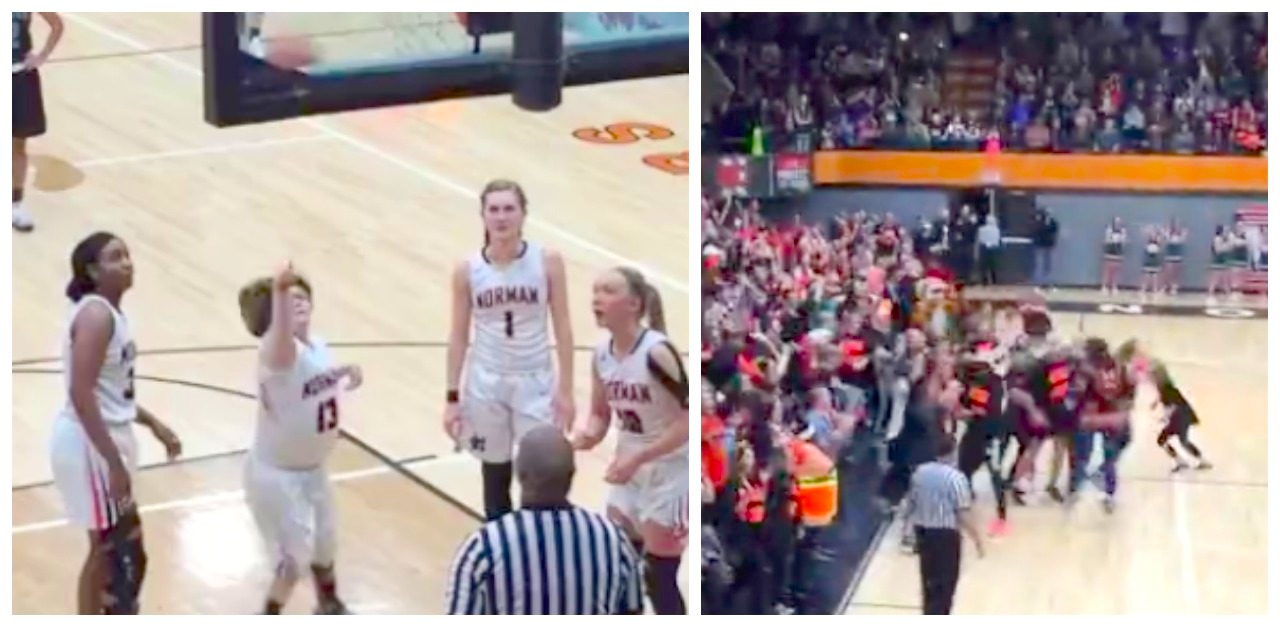 Girl with special needs shoots basketball and crowd goes wild