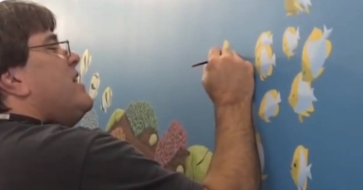 Dad Paints Mural Hospital