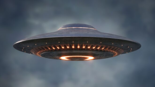 UFO with red/orange lights