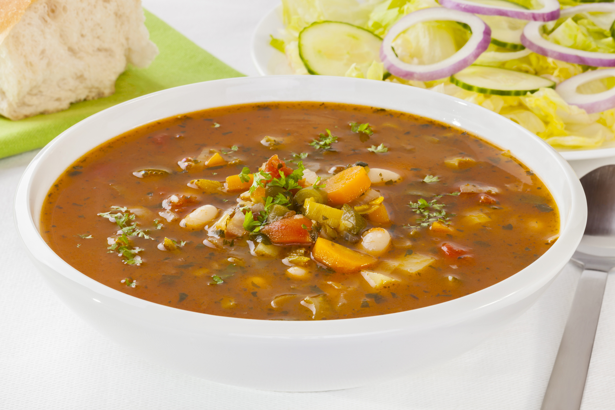 Vegetable Soup and Salad