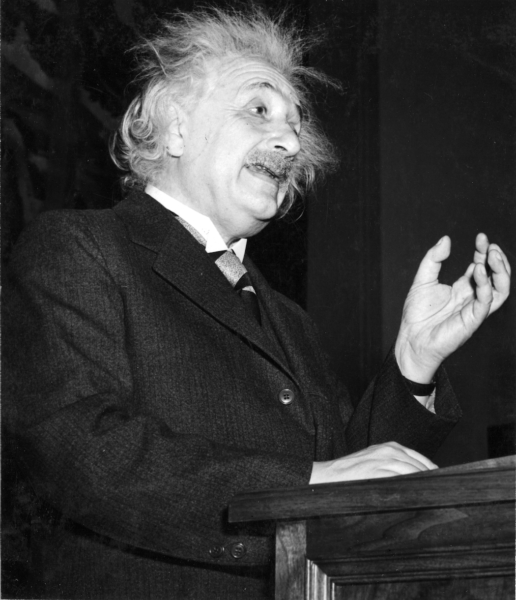 Einstein Addresses Scientific Congress