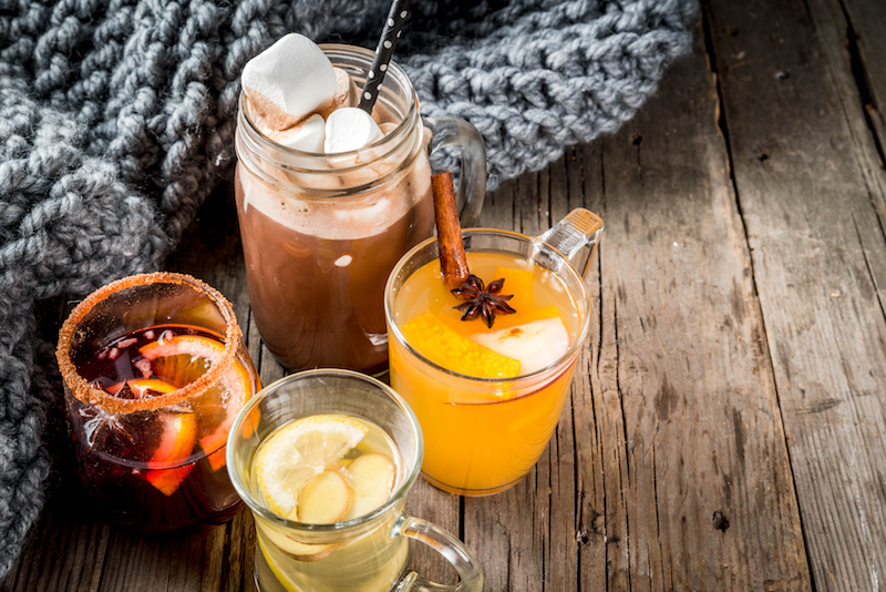 Set of 4 autumn drinks