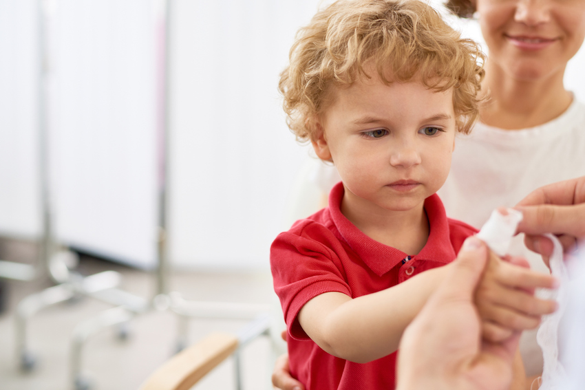 Little Boy with Injured finger