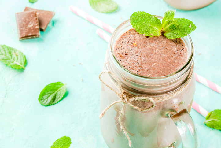 Chocolate smoothie or milkshake