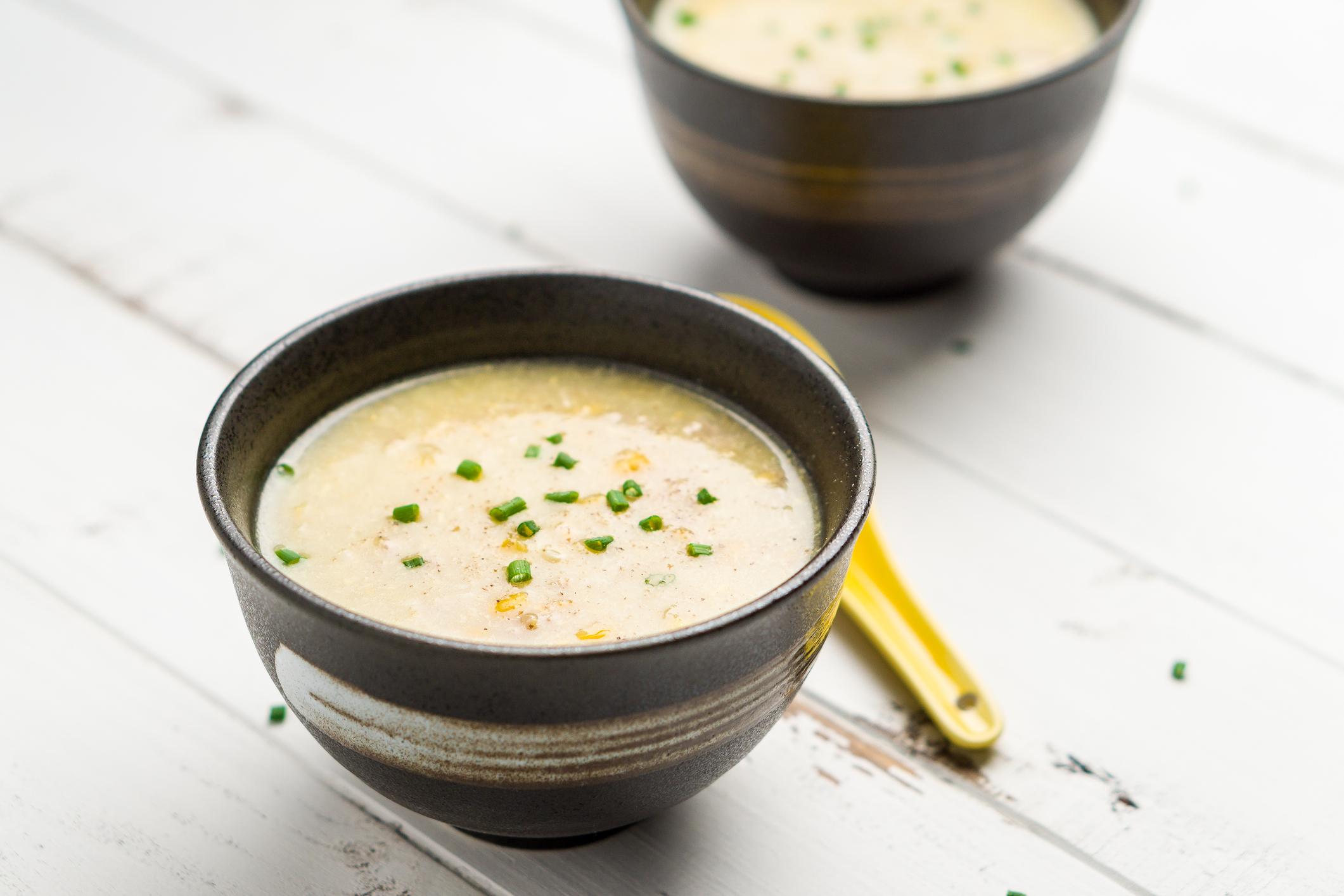 Healthy chinese corn soup dish.