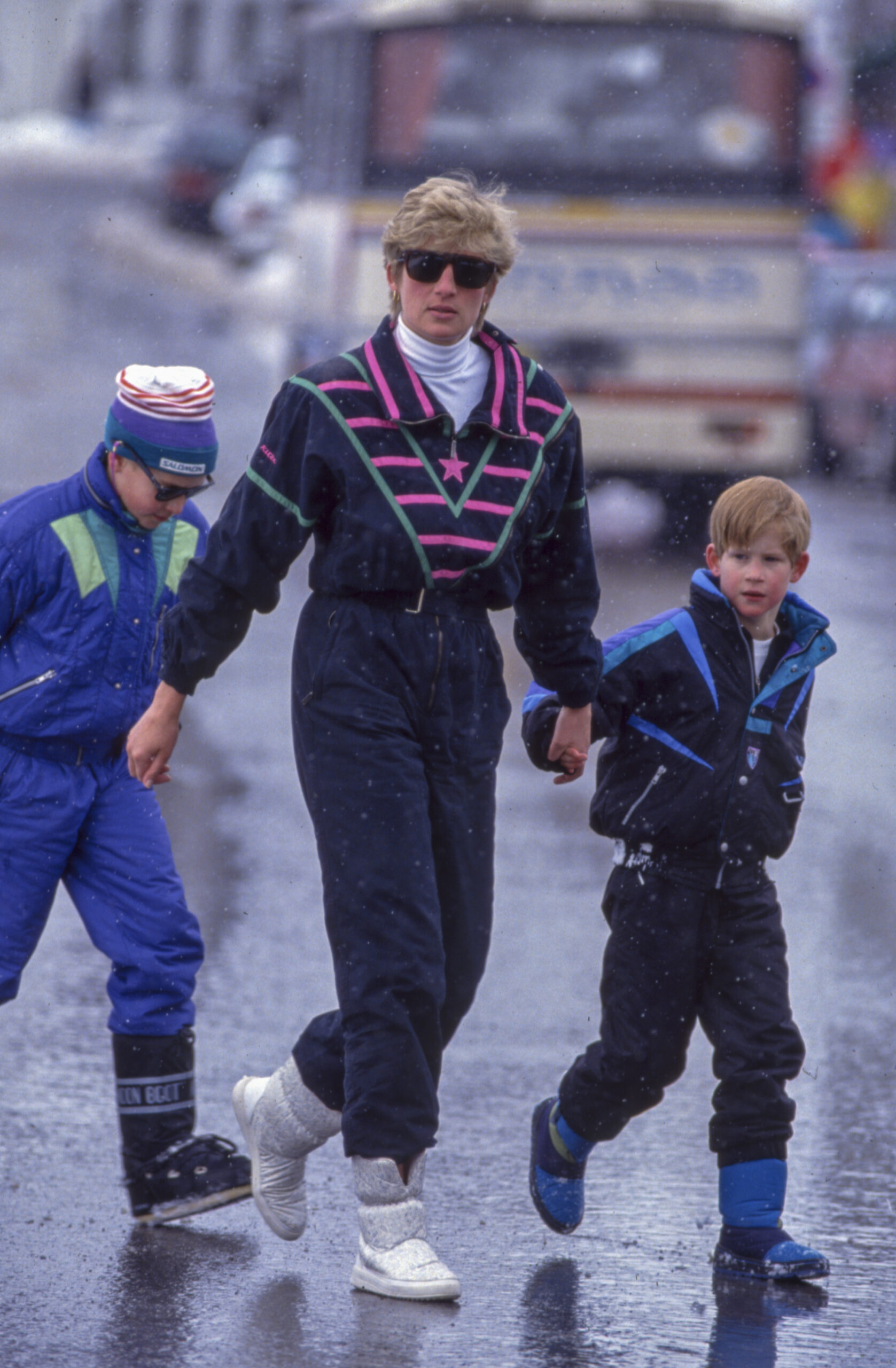 La princesse Diana aux sports d'hiver