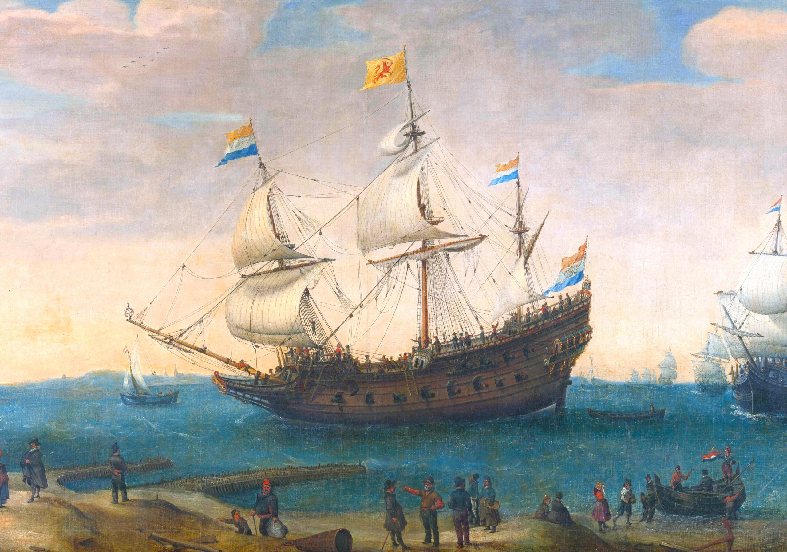 The 'Mauritius' and other East Indiamen, by Hendrik Cornelisz Vroom