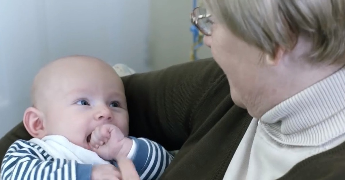 She Holds Her Newborn Grandson But NEVER Expected Him To Do This...