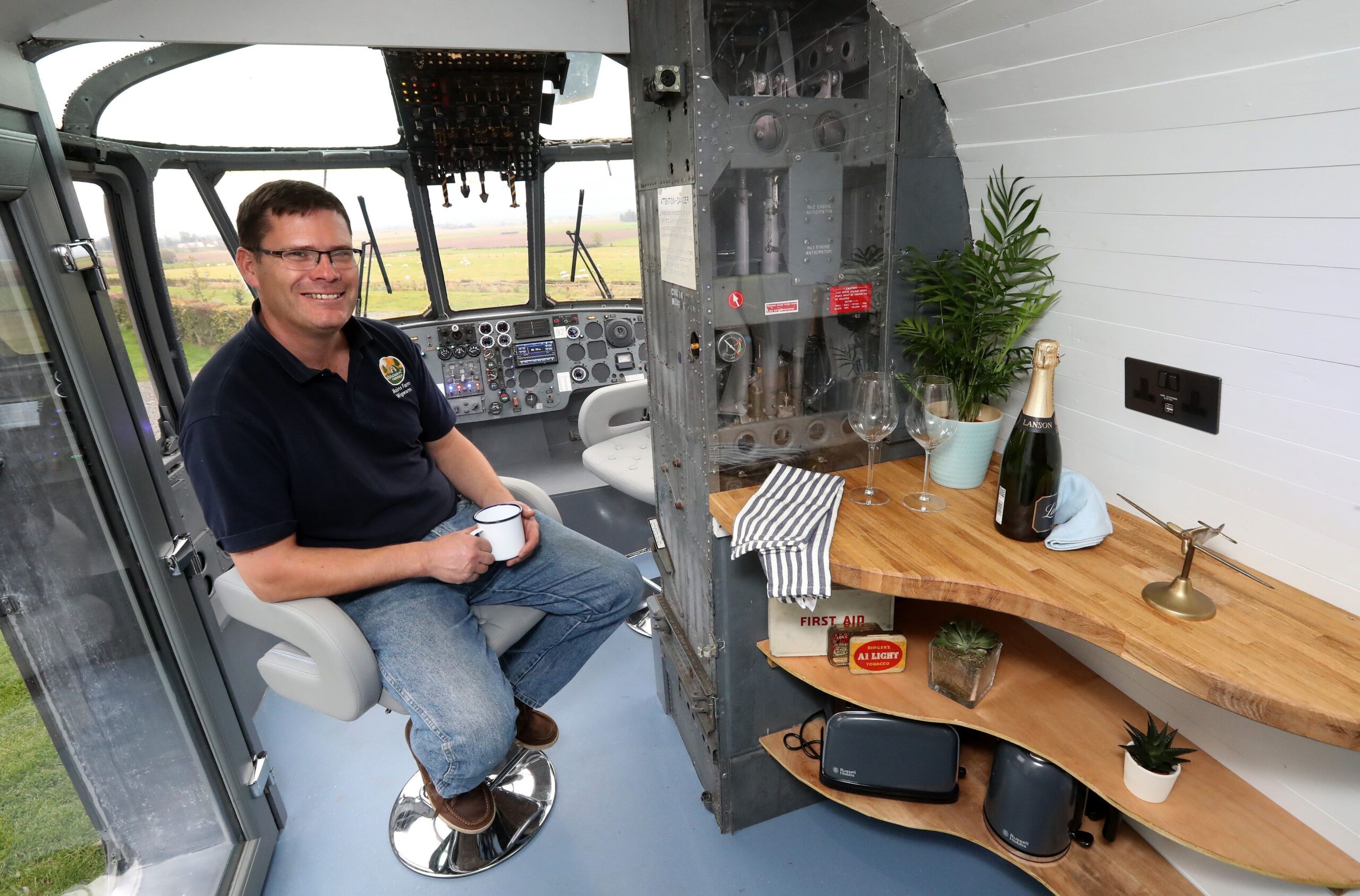 Sea King helicopter glamping accommodation