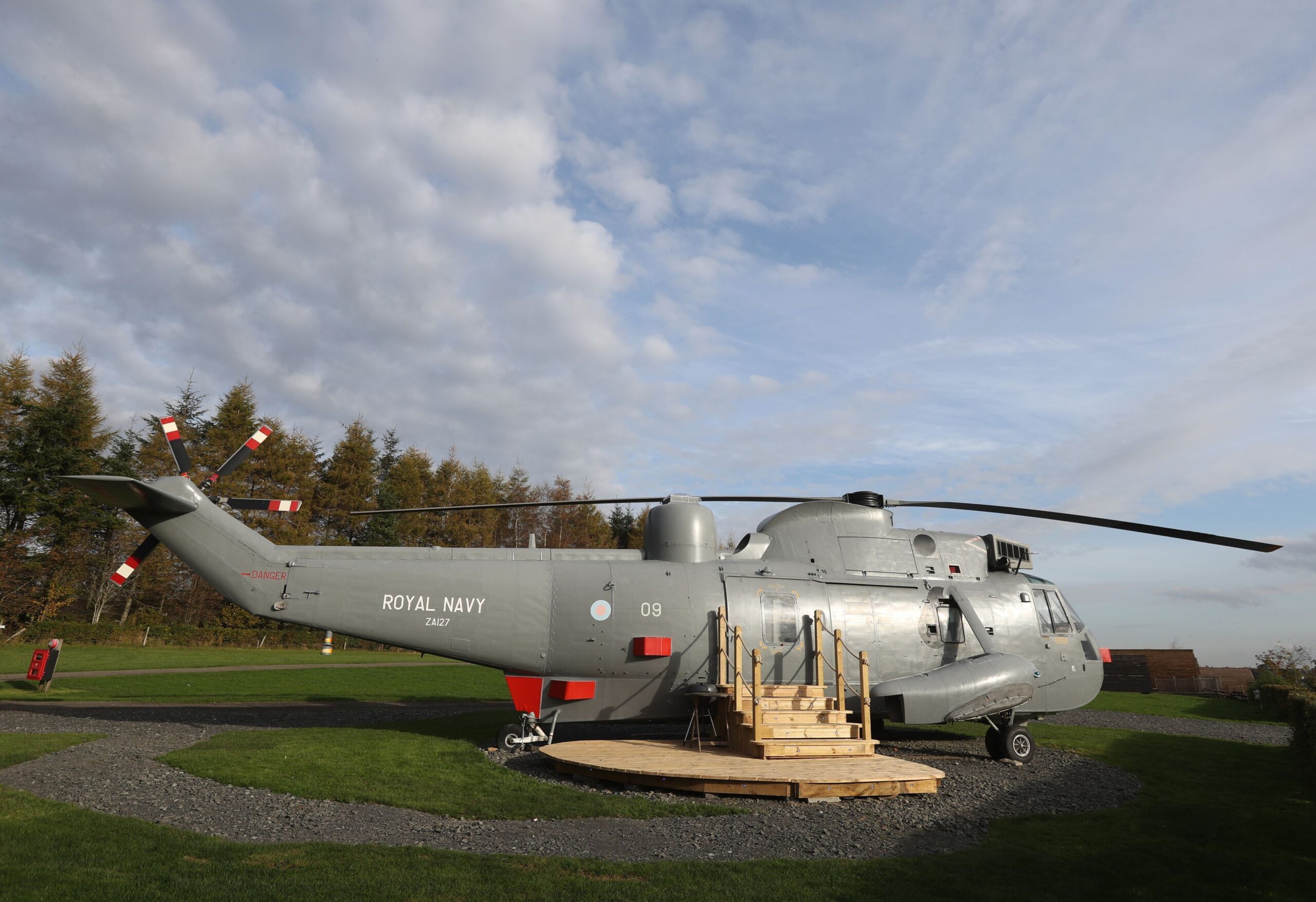 Sea King helicopter glamping accommodation