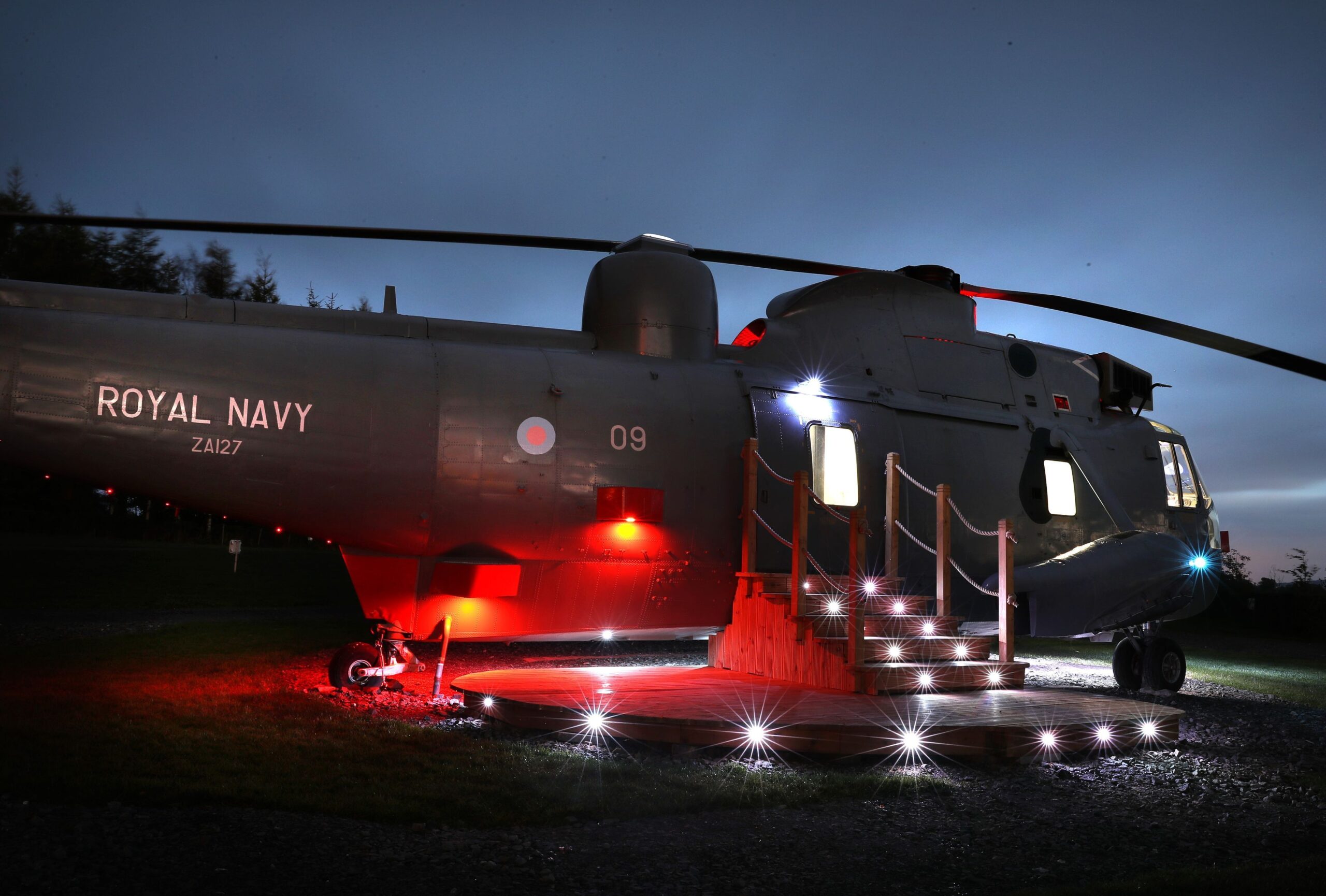 Sea King helicopter glamping accommodation