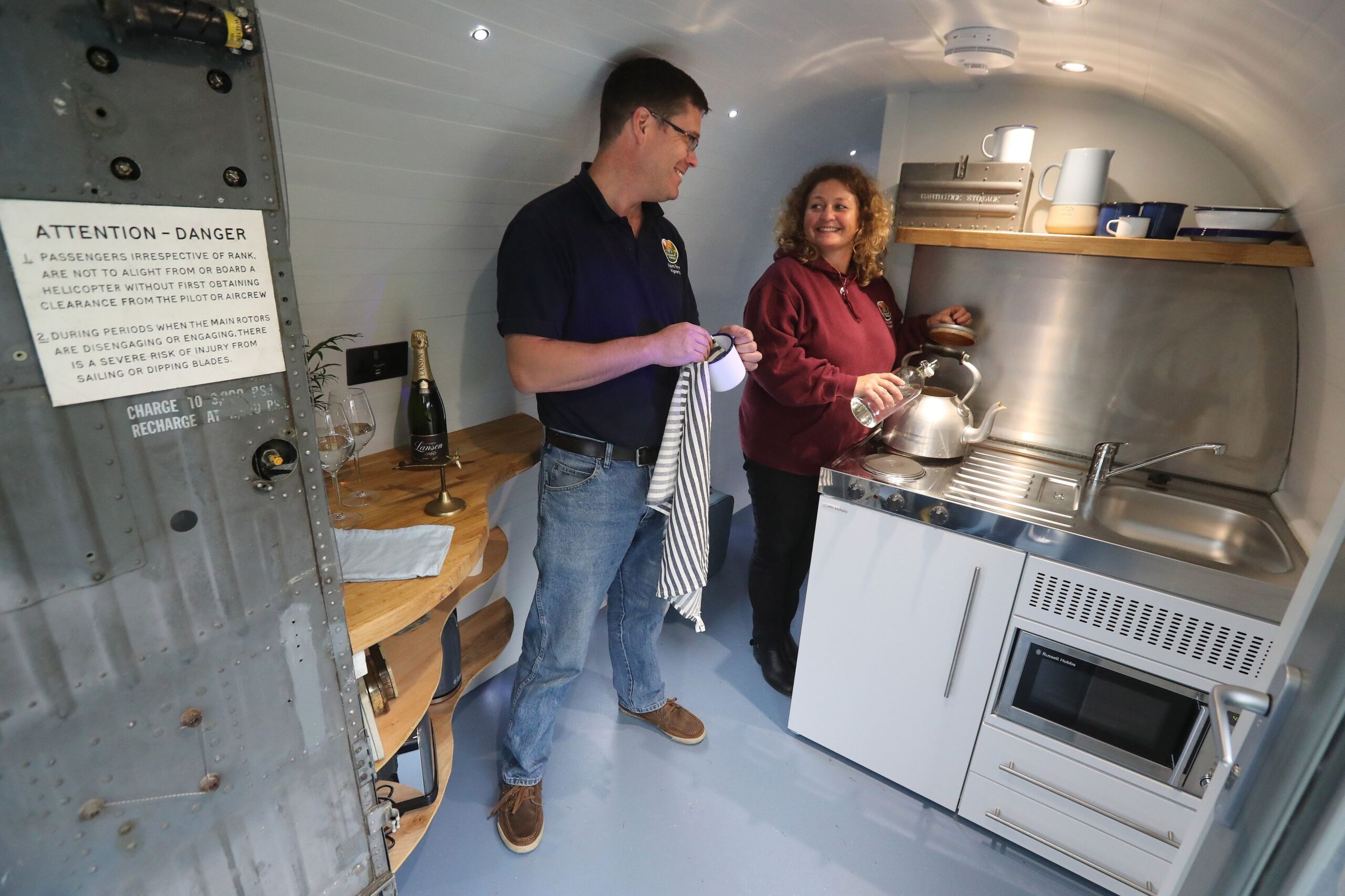 Sea King helicopter glamping accommodation