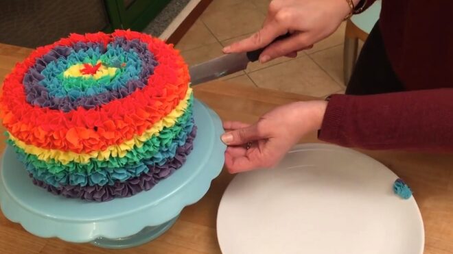 Rainbow Surprise M&M Cake