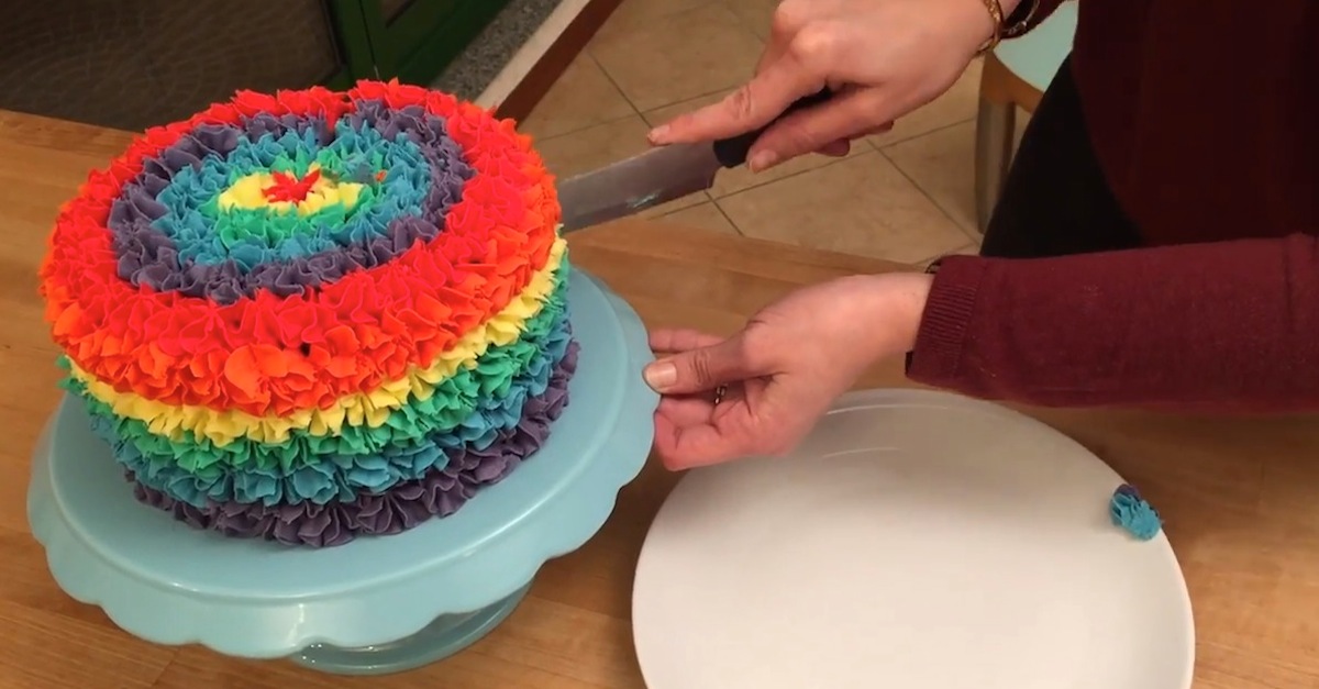 Rainbow Surprise M&M Cake