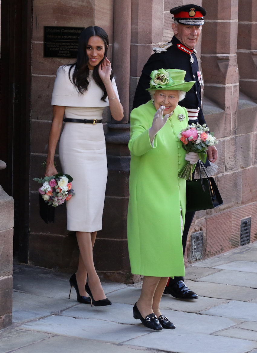 Meghan Markle, Duchess of Sussex and HM Queen Elizabeth II, visit Chester. Chester, Cheshire, on June 14, 2018.