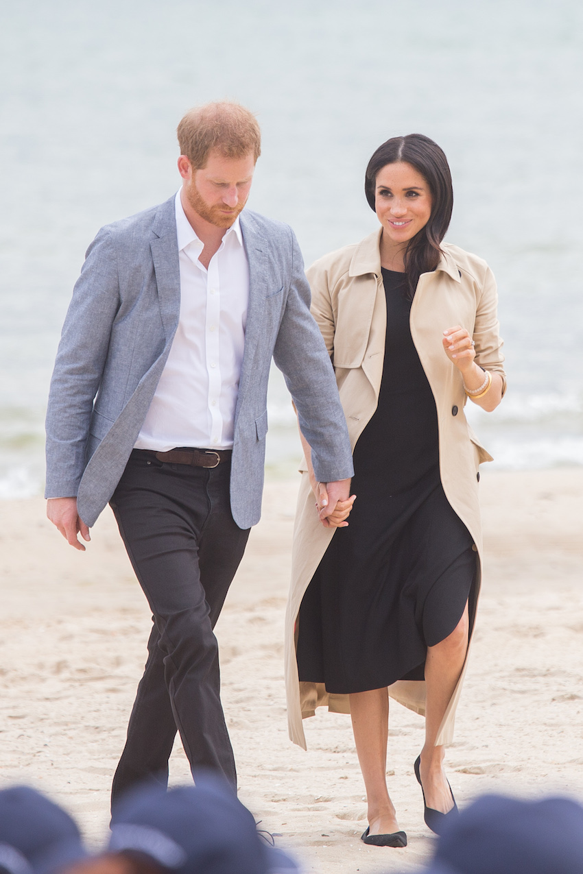 Prince Harry and Meghan Markle visit Port Melbourne beach.