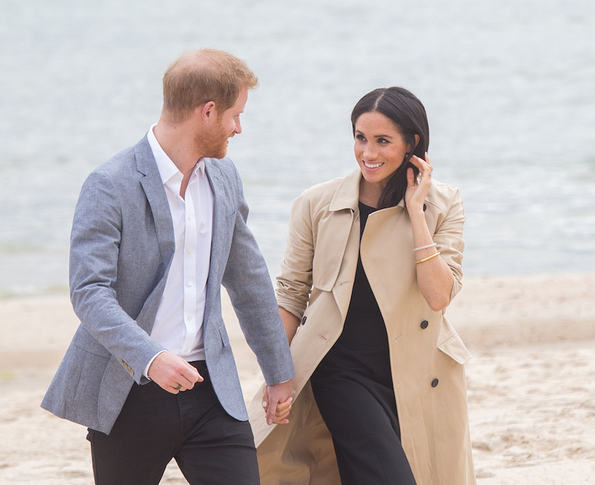Prince Harry and Meghan Markle visit Port Melbourne beach.