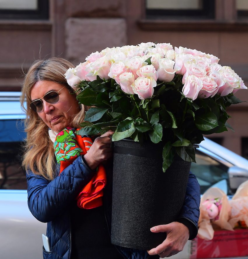 Floral Arrangements Seen Arriving to Duchess Meghan Markle's Rumored NYC Baby Shower