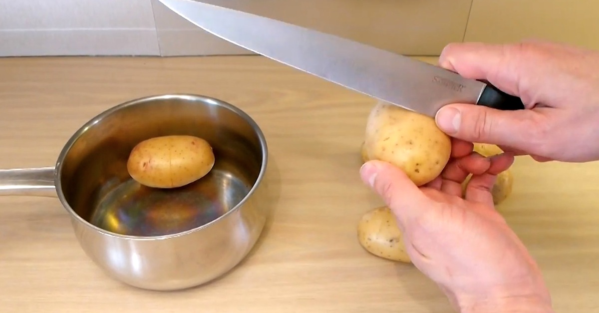 Super Quick Potato Peeling Life Hack