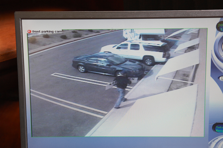 Video monitor with picture from security camera