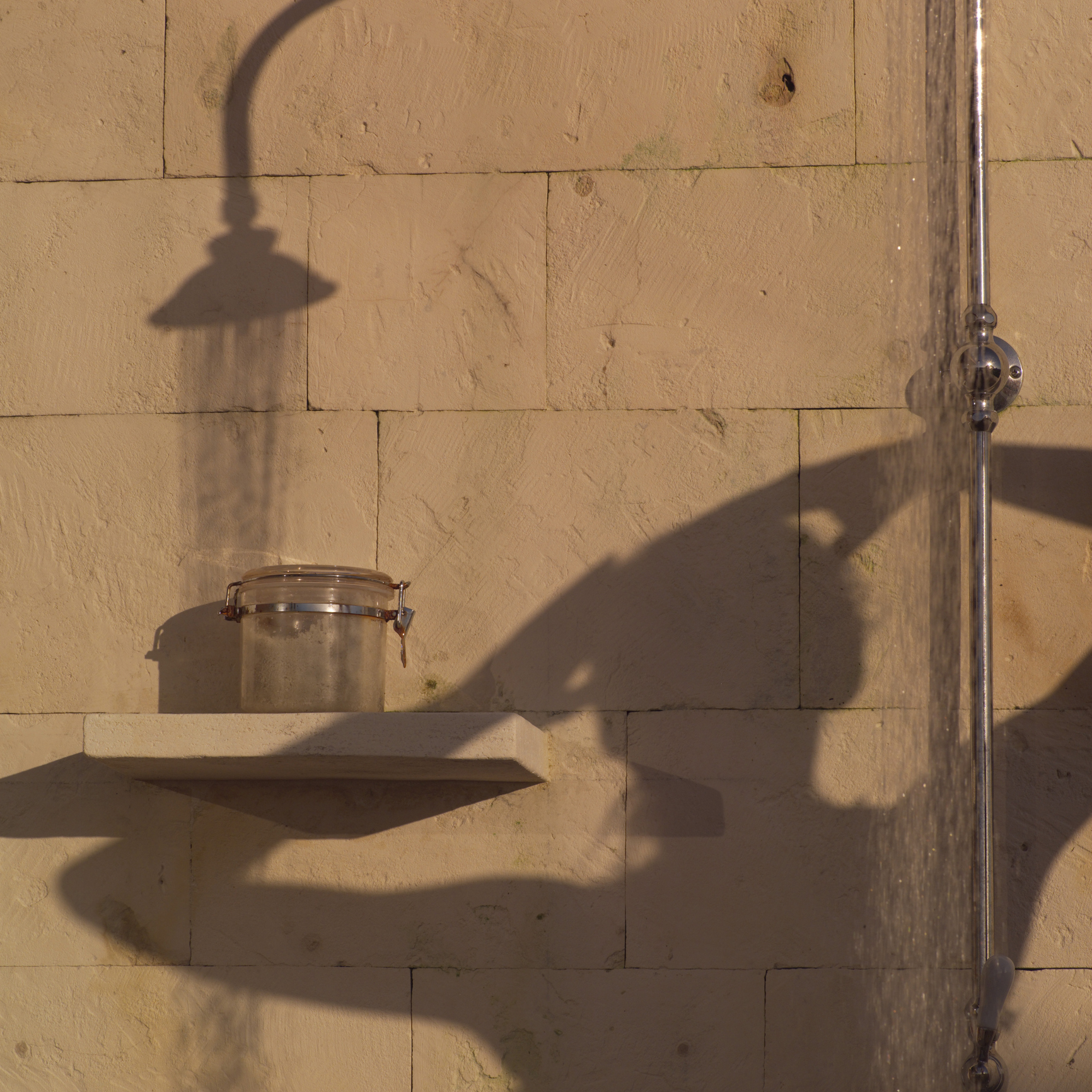 Shadow of woman in shower