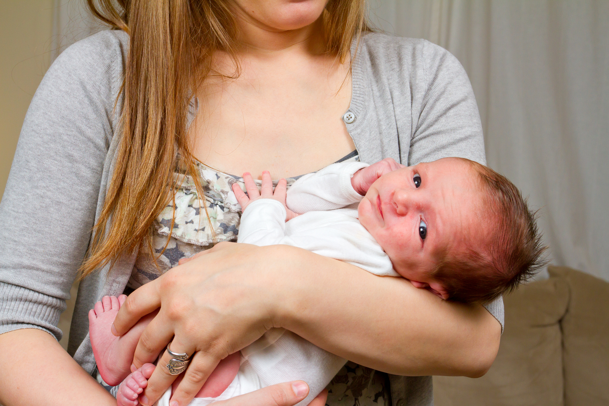 Mom and Newborn Baby Boy