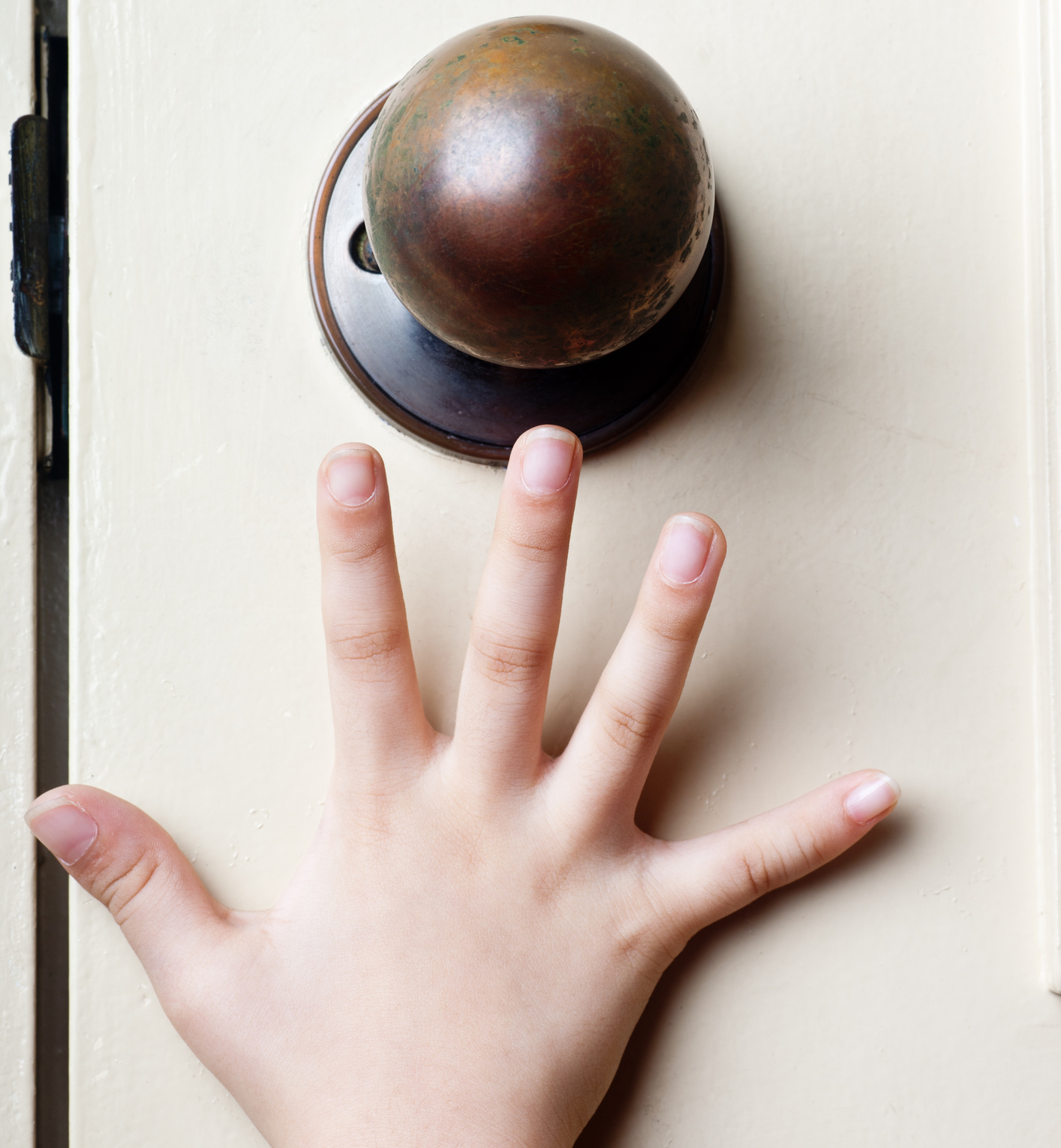 Reaching for door knob