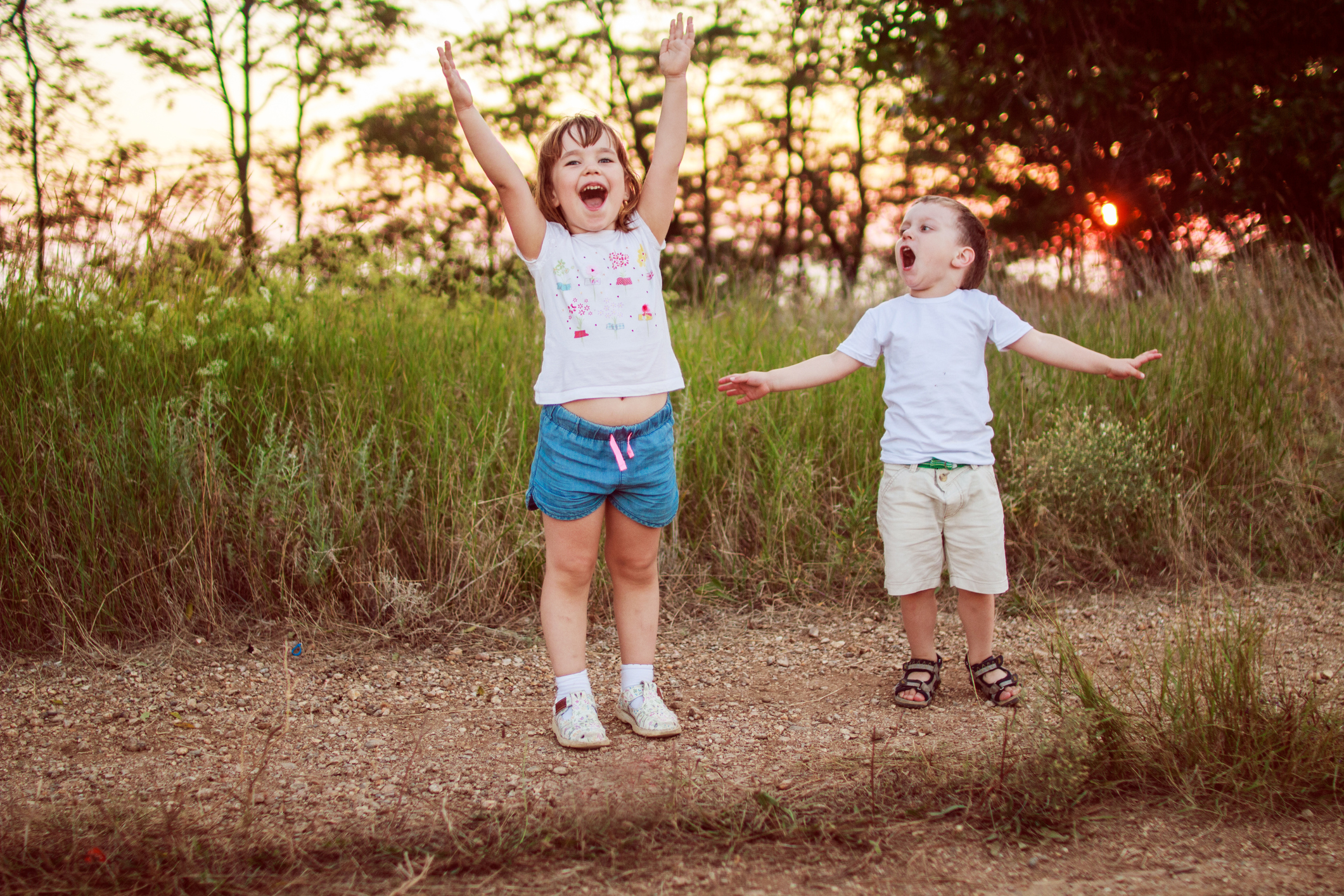 boy and girl playing