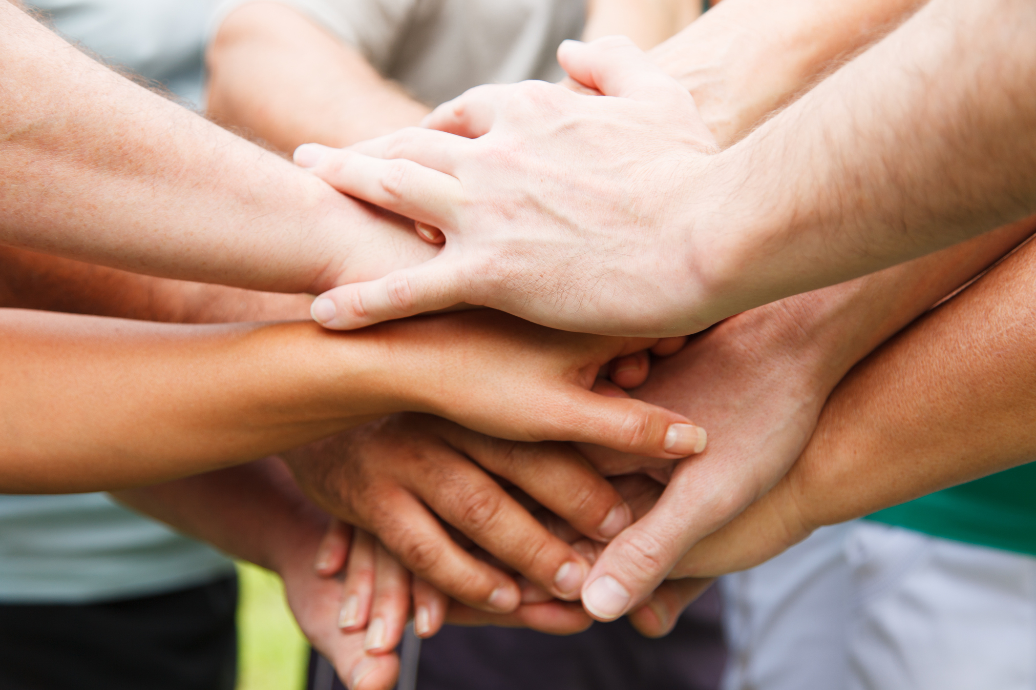 Human hands showing unity