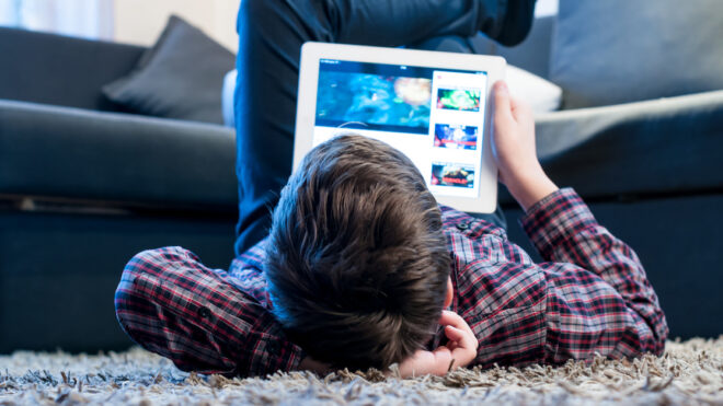 teenager lay on the floor in the room