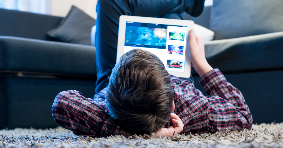 teenager lay on the floor in the room