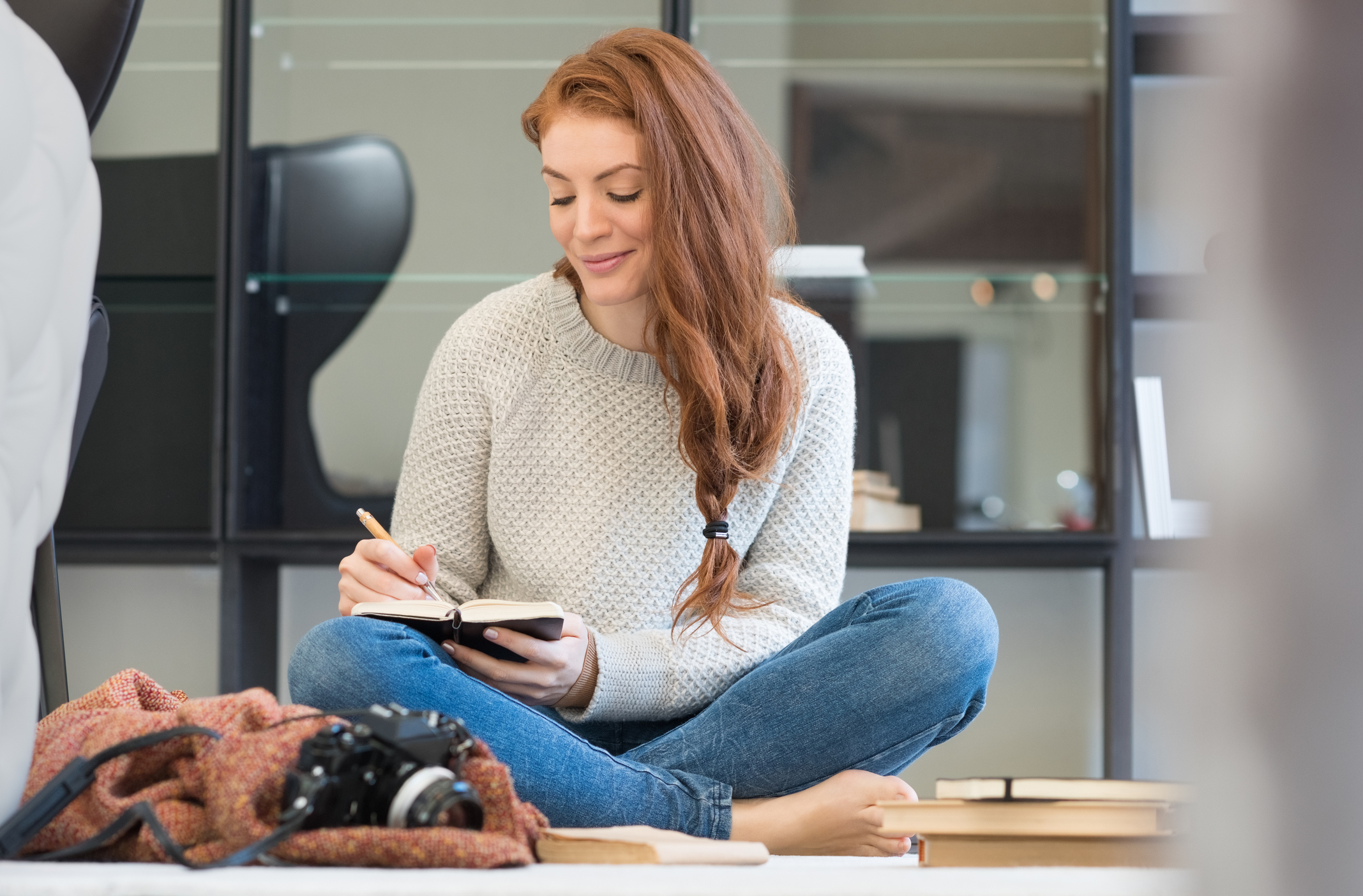 Woman taking notes