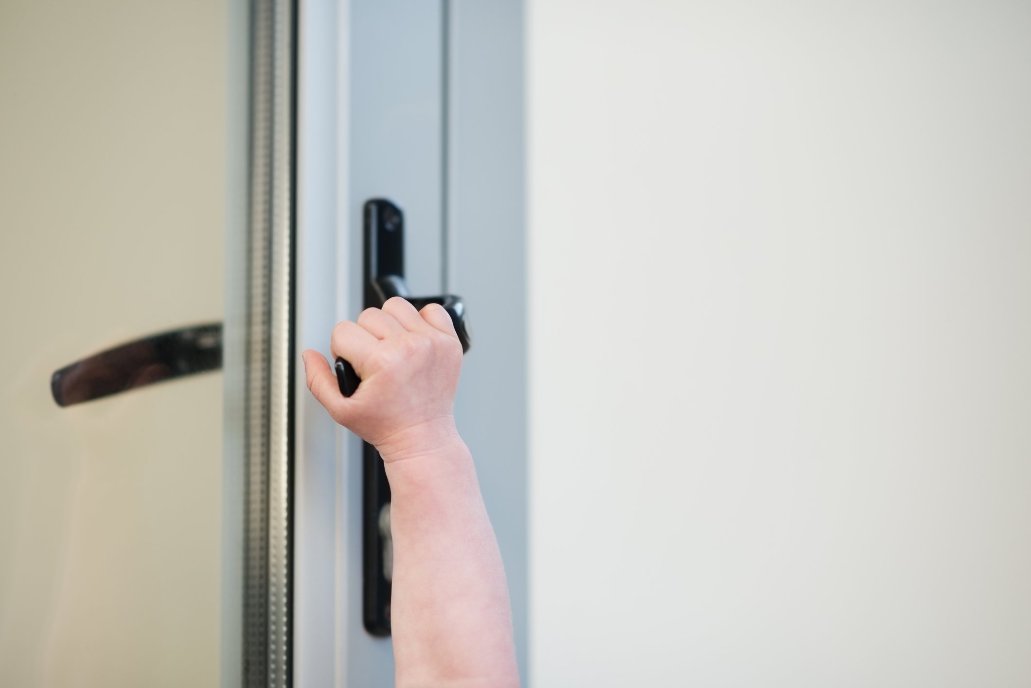 baby opening door