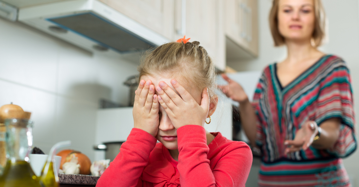 offended woman and child