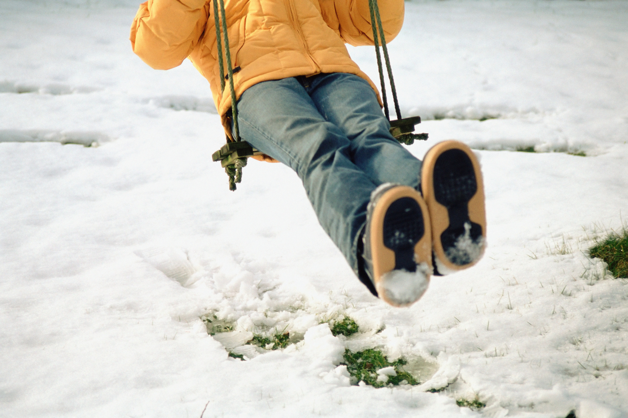 Girl having fun in the snow