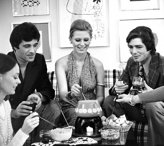 1970s fondue party with several couples